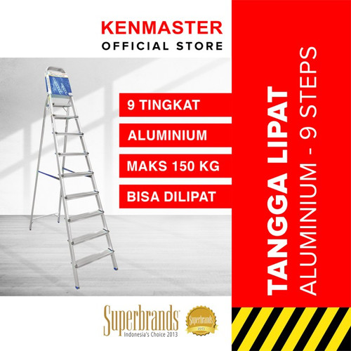 [EZM.2501161] Kenmaster Tangga Lipat Tangga Panjang Tangga Rumah Tangga 9 Step (9 Langkah) Alumunium KM109 TNGG015