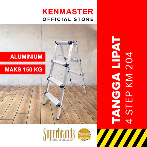 [EZM.2501191] Kenmaster Tangga Lipat Tangga Pendek Tangga Rumah Tangga 4 Step Alumunium KM204