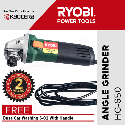 [EZM.2501209] Kyocera Angle Grinder HG - 650 / Mesin Gerinda FREE Busa+Face Shield