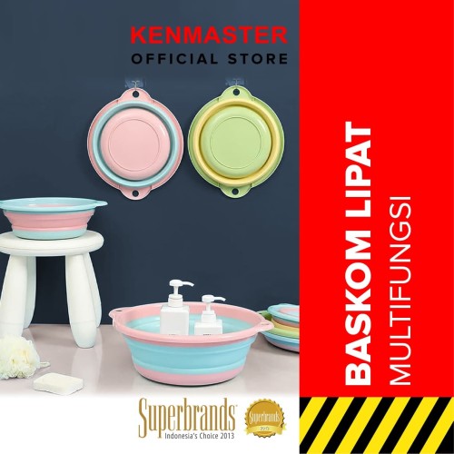 [EZM.2501237] Baskom Lipat Serbaguna / Baskom Silikon / Baskom Lipat Silikon / Baskom Portable / Baskom Lipat Portable / Folding Basin Portable - PINK