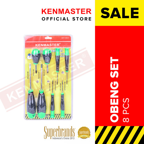 [EZM.2501245] Kenmaster Obeng set 8 Pcs - Hijau Hitam Clearance