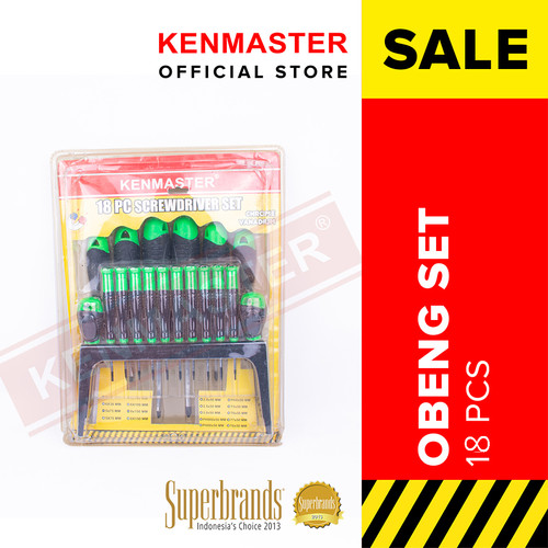 [EZM.2501247] Kenmaster Obeng set 18 Pcs - Obeng MAGNETIC Clearance