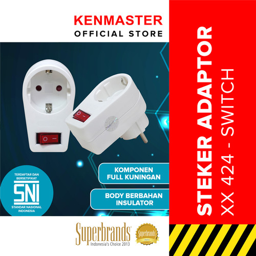 [EZM.2501292] Kenmaster Steker Switch XX 424 SNI / Colokan Listrik / Colokan Saklar