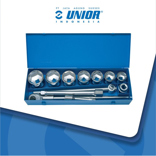 [EZM.2400085] UNIOR Socket set 1" in metal box - Socket Set 1" Box Besi Tipe 199MB1 46 - 80/12