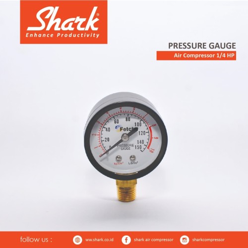 [EZM.2400785] Pressure Gauge Kompressor 1/4Hp Shark
