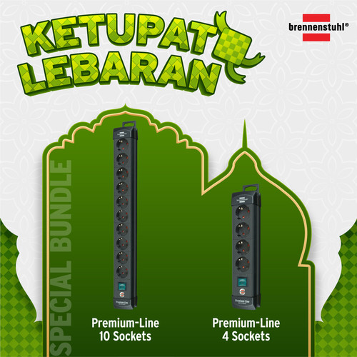 [EZM.2401151] Promo Lebaran Brennenstuhl Premium Line 10&4-Soket 1951100100-19511401