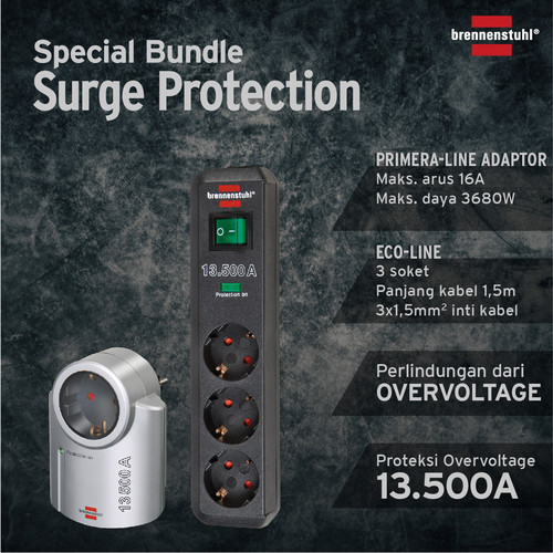 [EZM.2401187] Brennenstuhl Stop Kontak Surge Protection Anti Petir 11588103/1506950