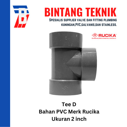 [EZR.2701546] Tee 2" inch PVC Rucika D (Tipis)