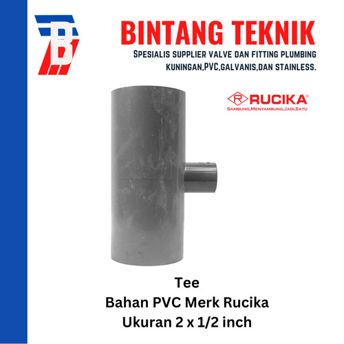 [EZR.2701657] Reducer Tee (Vlok Tee) 2" x 1/2" inch PVC Rucika AW