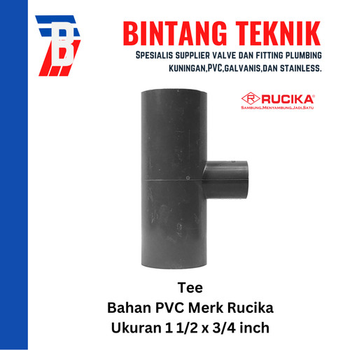 [EZR.2701660] Reducer Tee (Vlok Tee) 1 1/2" x 3/4" inch PVC Rucika AW