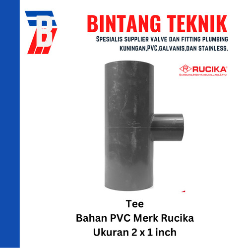 [EZR.2701685] Reducer Tee (Vlok Tee) 2" x 1" inch PVC Rucika AW