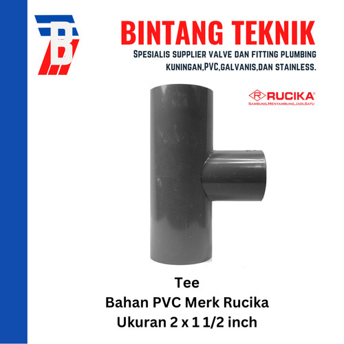 [EZR.2701687] Reducer Tee (Vlok Tee) 2" x 1 1/2" inch PVC Rucika AW