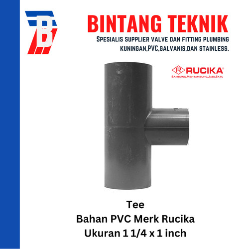 [EZR.2701689] Reducer Tee (Vlok Tee) 1 1/4" x 1" inch PVC Rucika AW