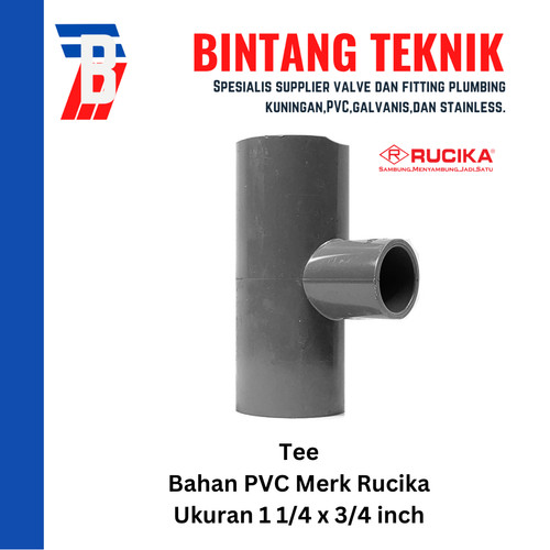 [EZR.2701690] Reducer Tee (Vlok Tee) 1 1/4" x 3/4" inch PVC Rucika AW