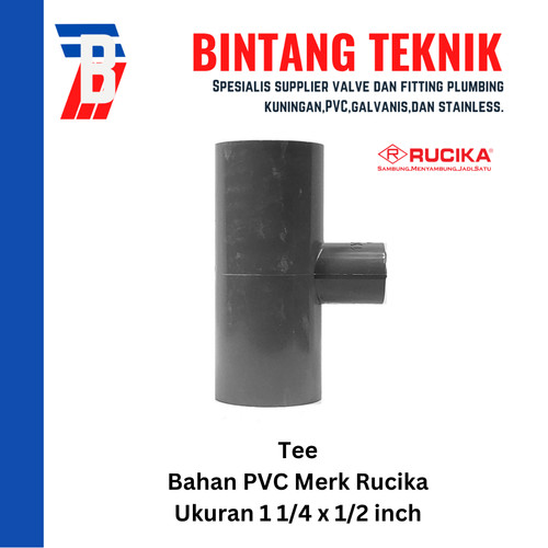 [EZR.2701691] Reducer Tee (Vlok Tee) 1 1/4" x 1/2" inch PVC Rucika AW