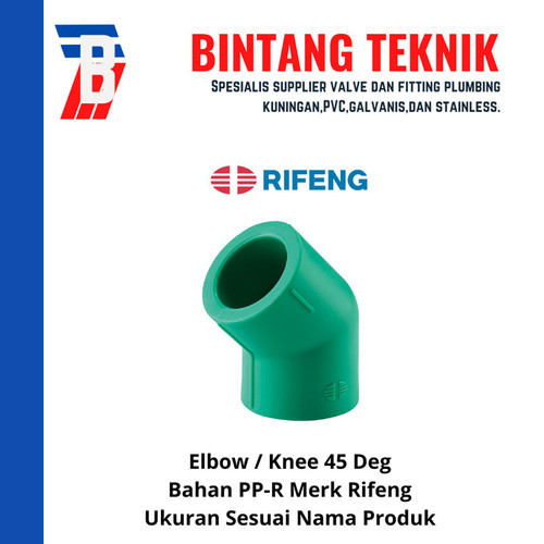[EZR.2702308] Elbow / Knee PPR 3/4" (25 mm) Rifeng 45 Derajat
