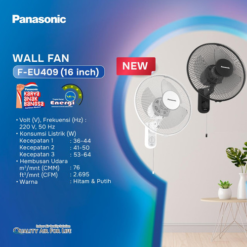 [EZM.1160060] Kipas Angin Dinding Low Watt 16 inch Panasonic F EU409