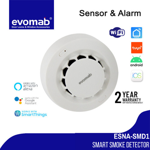[EZM.1160075] Sensor & Sirene Alarm Pendeteksi Asap Evomab ESNA-SMD1