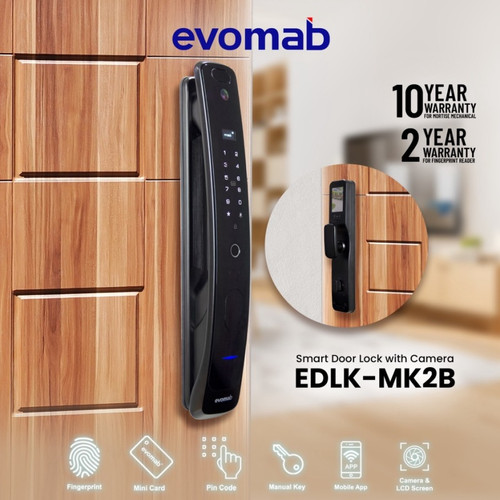 [EZM.1160083] Kunci Pintu Digital Smart Lock dengan Kamera Evomab EDLK-MK2B