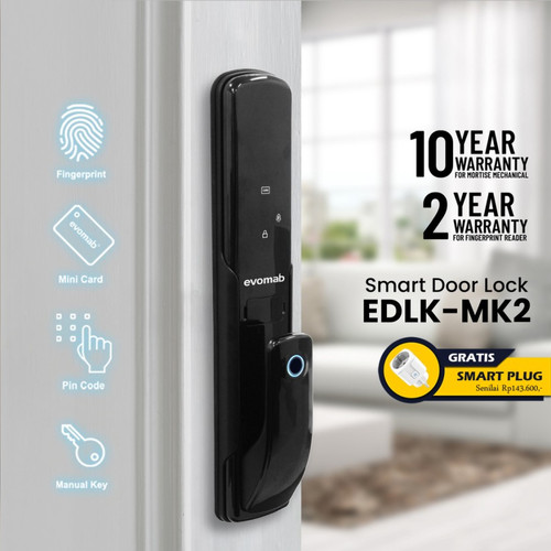 [EZM.1160084] Smart Door Lock Kunci Pintu Digital Fingerprint Evomab EDLK-MK2