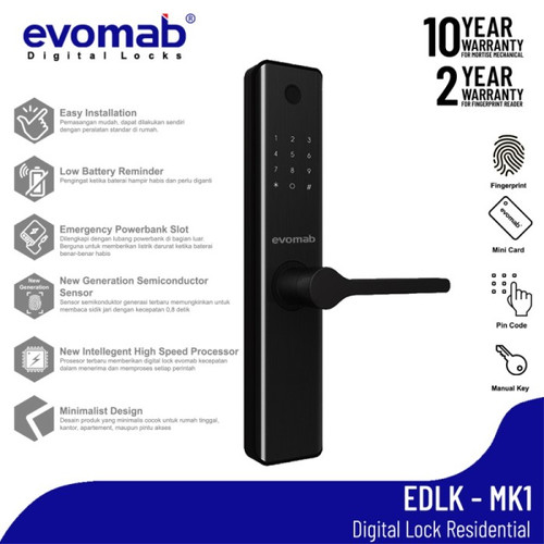 [EZM.1160086] Kunci Pintu Digital Smart Lock Evomab EDLK-MK1