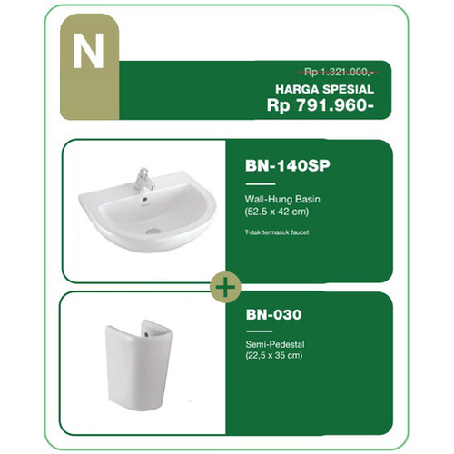 [EZM.1160123] Paket Promo Wastafe Dinding Wasser BN-140 SP + BN 030