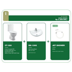 [EZM.1160129] Promo Paket Wasser Closet CT-320 dan Basin BN-130G