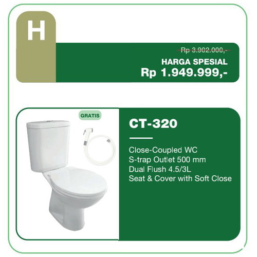 [EZM.1160130] Paket Promo Closet Duduk  Wasser  CT 320 + Jet Shower Wasser