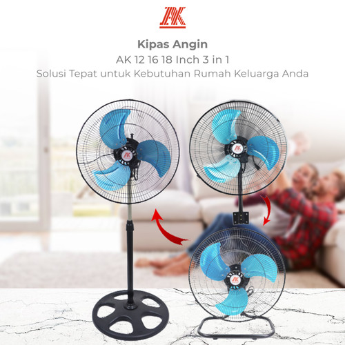 [EZM.1160238] Kipas Angin Besi 3 In 1 16 Inch AK KB 16 3IN1