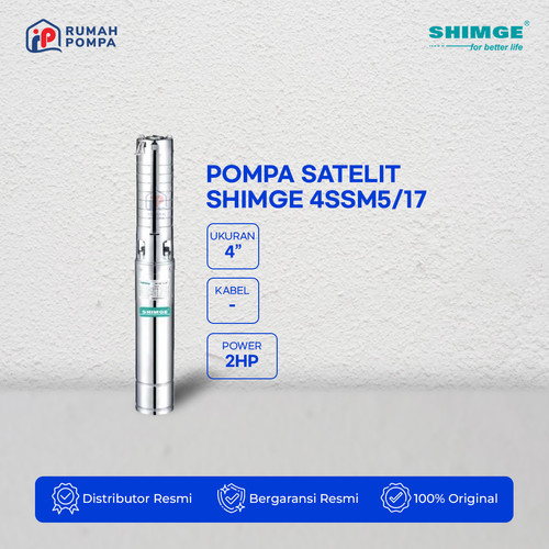 [EZM.1160375] Pompa Submersible Stainless 4 Inch SHIMGE 4SSM5/17 Non Kabel