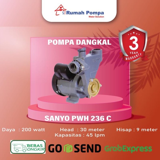 [EZM.1161224] Mesin Pompa Air Dangkal Sanyo PH 236AC