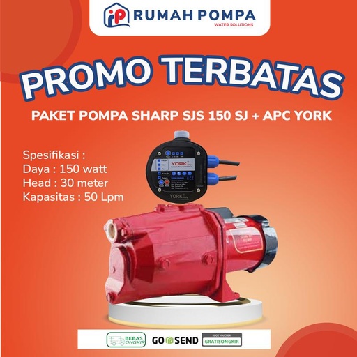 [EZM.1161387] Pompa Semi Jet Otomatis | APC Yrk 05 + SHARP SPS 150 SJ