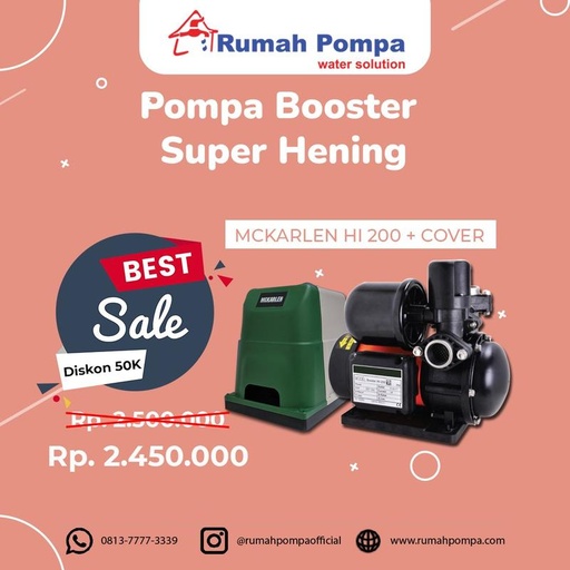[EZM.1161394] Paket Pompa Booster HI 200 + Cover