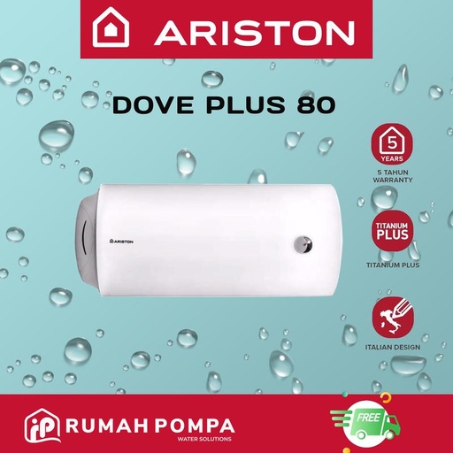 [EZM.1161407] Electric Water Heater Pemanas Air Listrik Ariston Dove Plus 80 Liter
