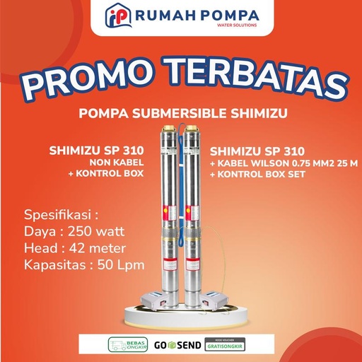 [EZM.1161410] SHIMIZU SP-310 BIT 0.33 HP + Kabel 25 Meter