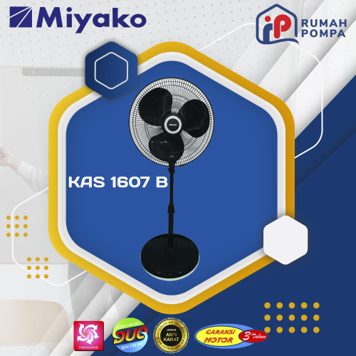 [EZM.1161588] Miyako Stand Fan 16" EX 1607 Kipas Angin 16 Inch Kaki Bulat
