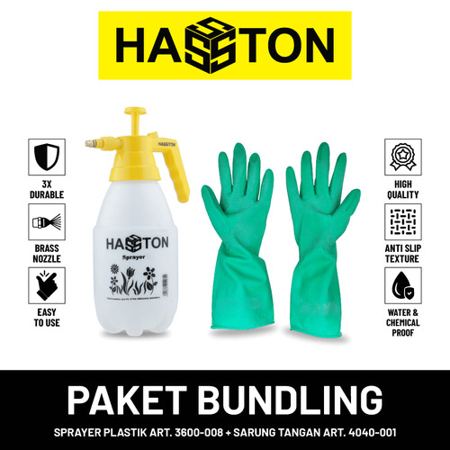 [EZM.1190007] BUNDLING Sprayer 2Liter & Sarung Tangan Karet Hijau Hasston
