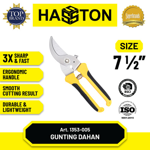 [EZM.1190356] Hasston Gunting Bunga Stainless Steel 8" / Gunting Tanaman (1353-005)