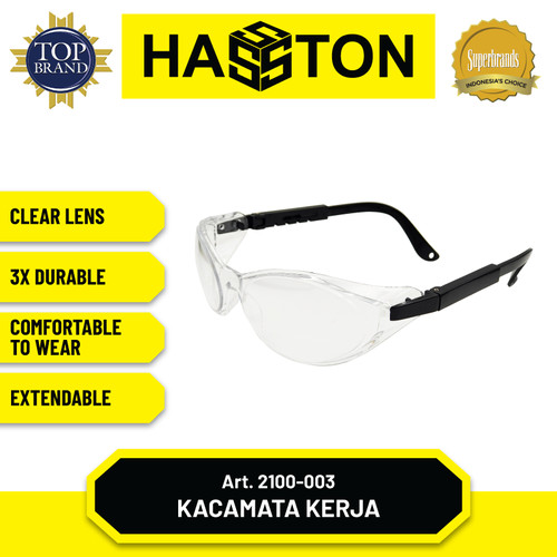 [EZM.1190565] Hasston Kaca Mata Kerja Bening / Safety Glasses (2100-003)