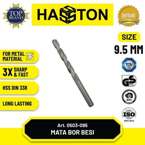 [EZM.1190782] Hasston Mata Bor Besi HSS 9.5 mm Putih (1 Pcs) (0503-095)