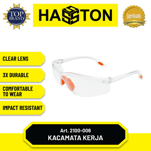 [EZM.1191110] Hasston Kaca Mata Kerja Bening / Safety Glasses (2100-006)