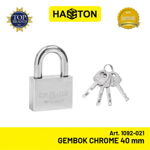[EZM.1191164] Hasston Gembok Chrome 40mm / Gembok Rumah / Safety Padlock (1092-021)