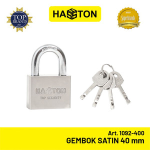 [EZM.1191167] Hasston Gembok Satin 40mm / Gembok Rumah / Safety Padlock (1092-400)