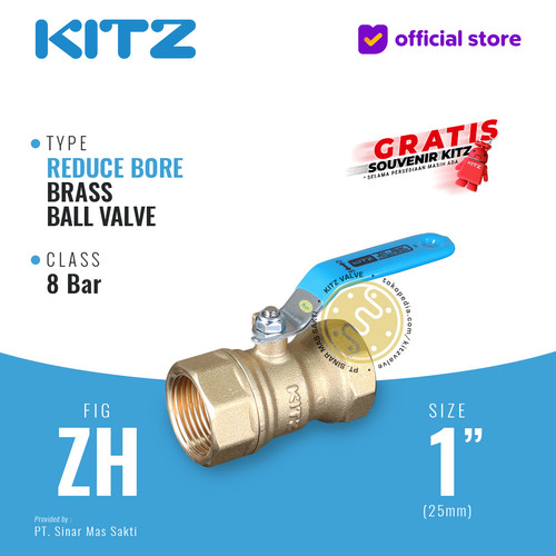 [EZR.2200027] KITZ Ball Valve 8 bar , Gagang Biru , Fig. ZH , 1" - 25A - 25mm , Drat Screw