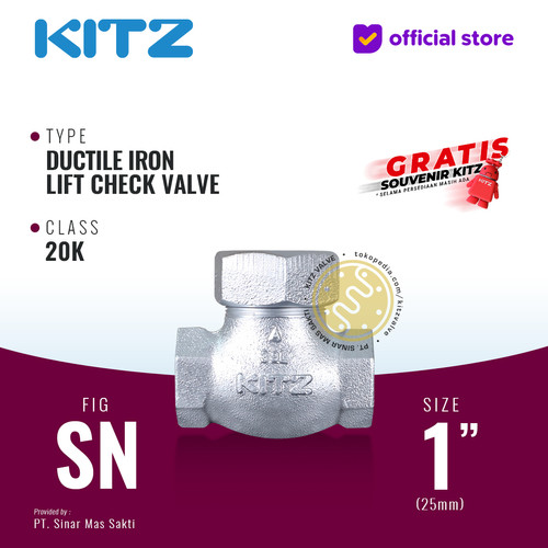 [EZR.2200035] Lift Check Valve Ductile KITZ Fig. 20 SN , 1" - 25A - 25mm , Drat / Screw