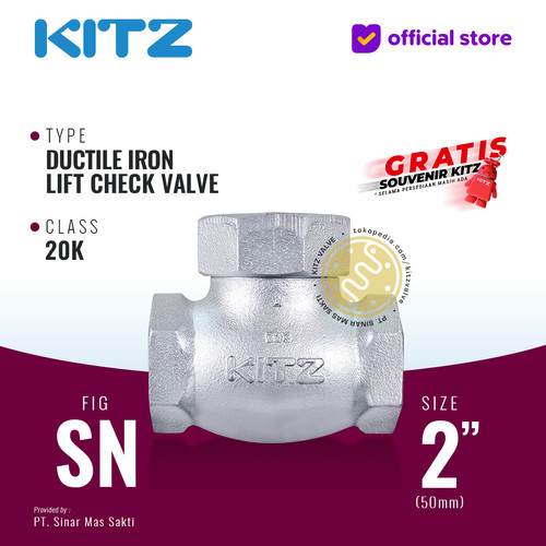 [EZR.2200038] Lift Check Valve Ductile KITZ Fig. 20 SN , 2" - 50A - 50mm , Drat / Screw