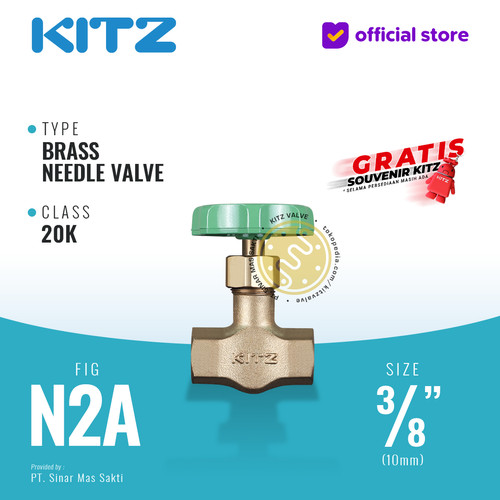 [EZR.2200042] Needle Valve Brass KITZ 20K Fig. N2A , 3/8"- 10A - 10mm , Drat / Screw