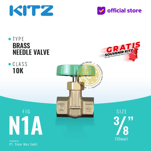 [EZR.2200055] Needle Valve Brass KITZ 10K Fig. N1A , 3/8"- 10A - 10mm , Drat / Screw