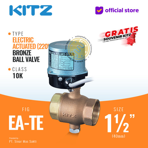 [EZR.2200069] Electric / Motorized Ball Valve Bronze KITZ Fig. EA-TE , 1 1/2" - 40A - 40mm , Drat / Screw