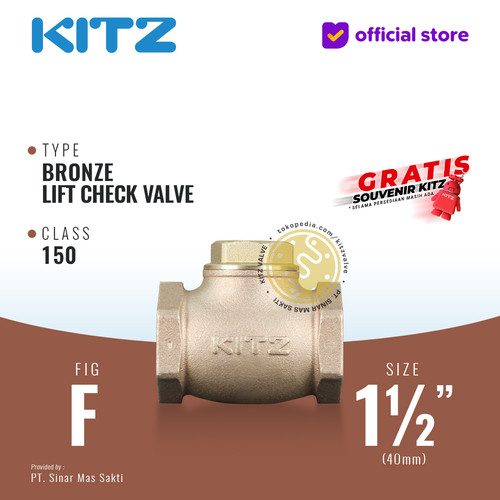 [EZR.2200183] Lift Check Valve KITZ Fig. 150 F , 1 1/2" - 40A - 40mm , Drat / Screw